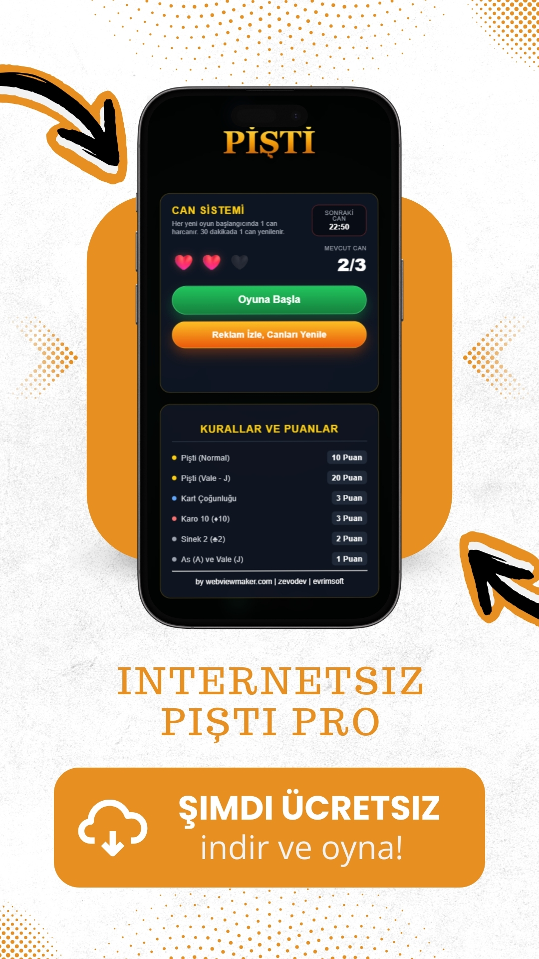 İnternetsiz Pişti: Ekran Görüntüsü 1