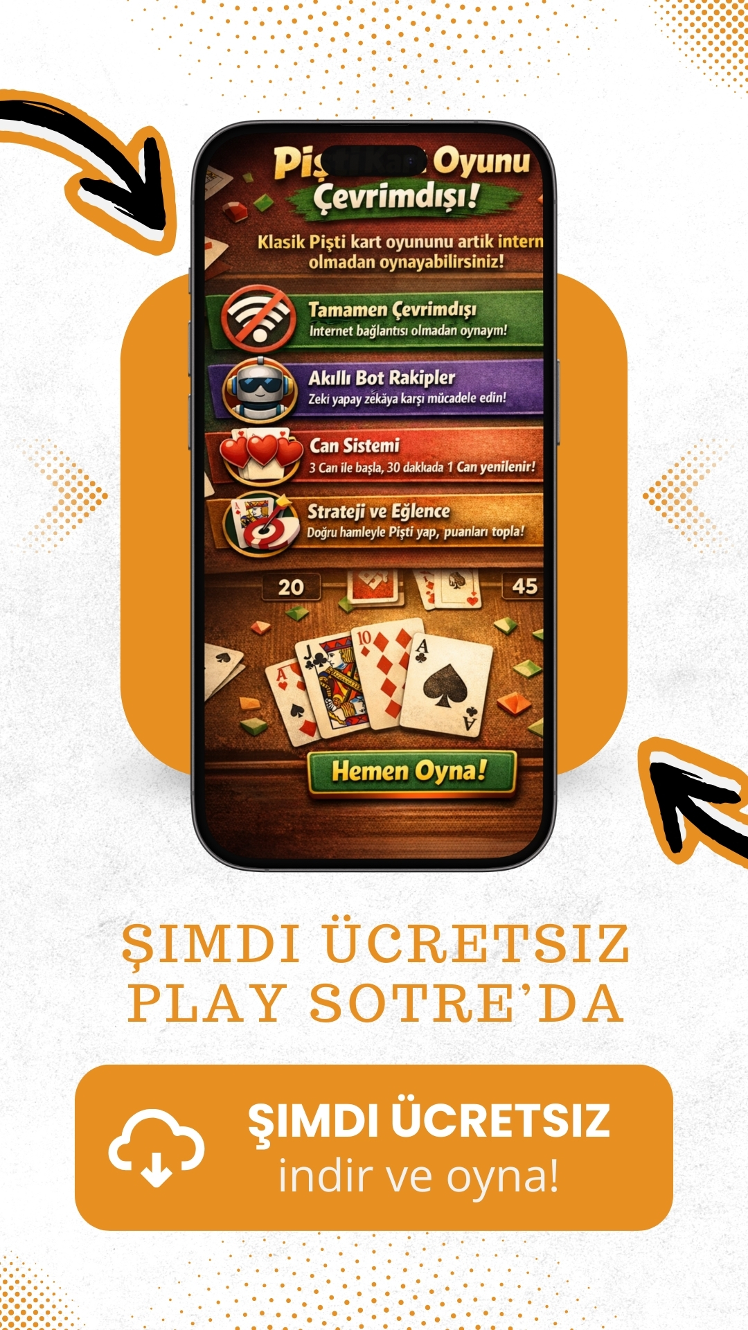 İnternetsiz Pişti: Ekran Görüntüsü 3